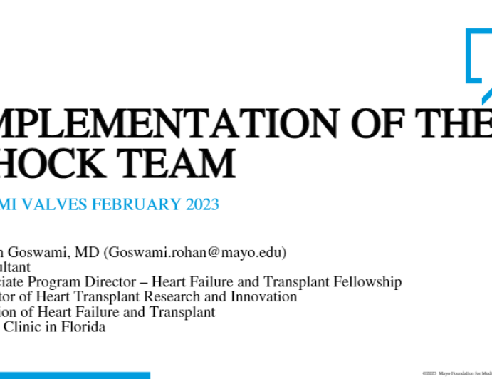 Implementation of the shock team