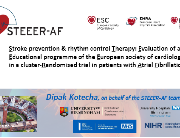 Stroke prevention & rhythm control Therapy: Evaluation of an Educational programme of the European society of cardiology in a cluster-Randomised trial in patients with Atrial Fibrillation