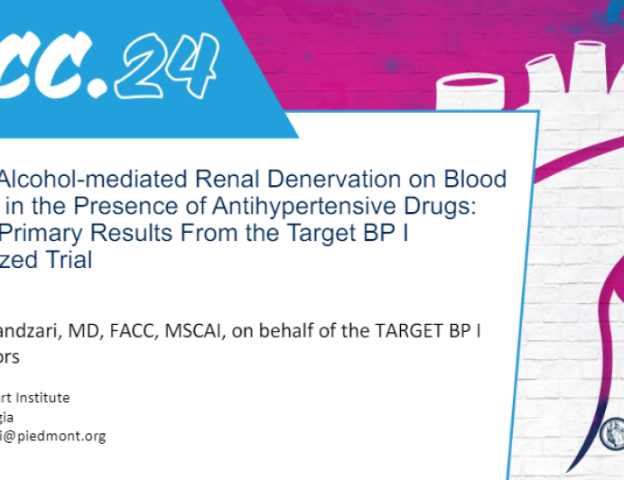 Effect of Alcohol-mediated Renal Denervation on Blood Pressure in the Presence of Antihypertensive Drugs: 3-month Primary Results From the Target BP I Randomized Trial